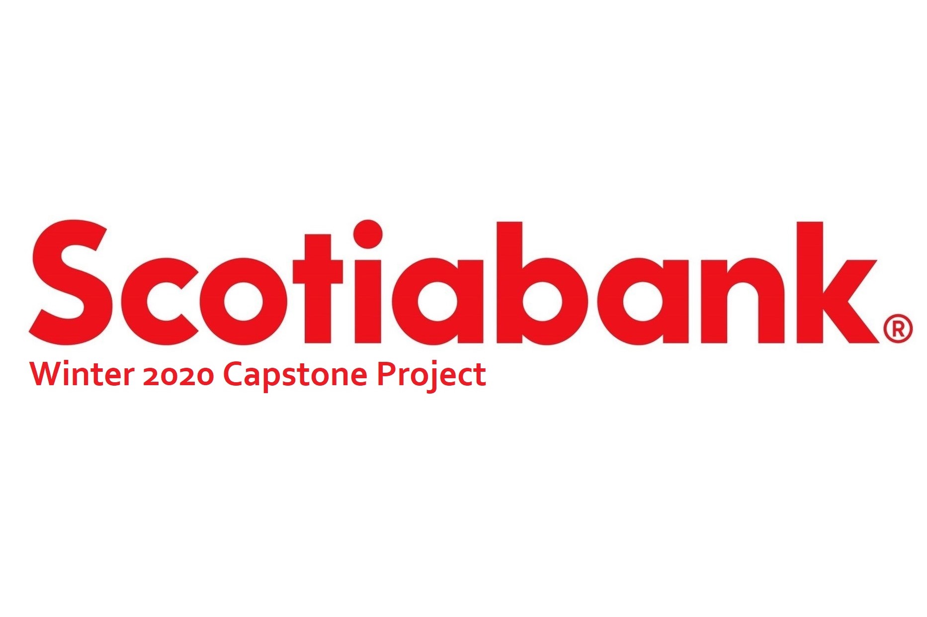 Scotiabank Logo with the text: Winter 2020 Capstone Project written below